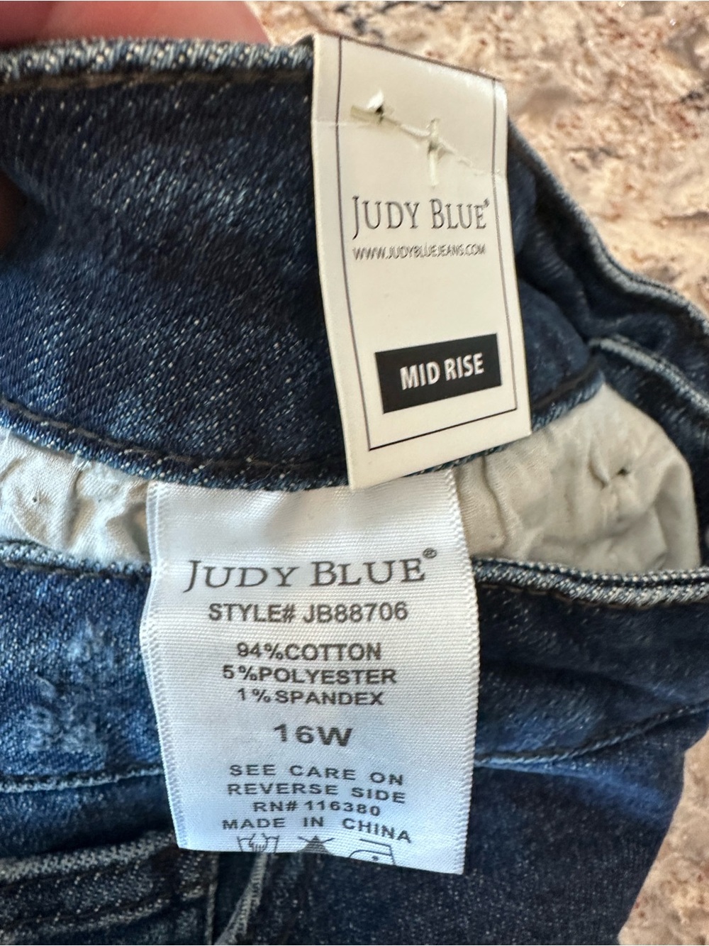 Judy Blue Size 16W Buffalo Plaid Patch Mid Rise Cuffed Boyfriend Jeans New - Picture 14 of 16